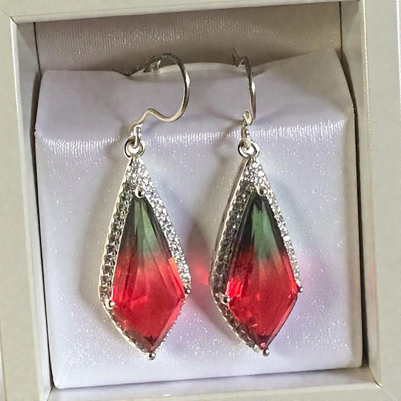 Unbranded Jewelry - Vintage Sterling Silver Embellished Drop Earrings